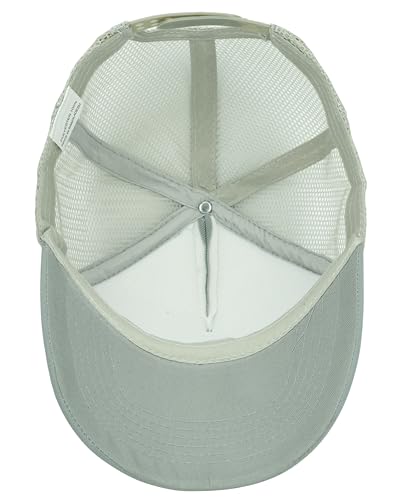 Gelante Polyester Foam Front, Mesh Back 5 Panel Sublimation Trucker Baseball Cap Snapback Hat - color: Light Gray