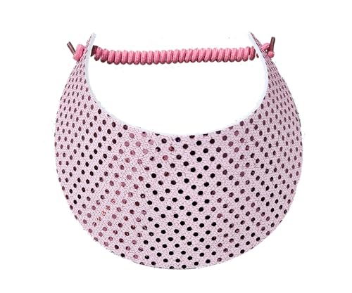 Lightweight Foam Visor Hat with Coil, Comfortable, No Headache, Made in USA - color: Pink