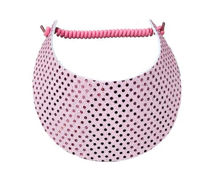Lightweight Foam Visor Hat with Coil, Comfortable, No Headache, Made in USA - color: Pink