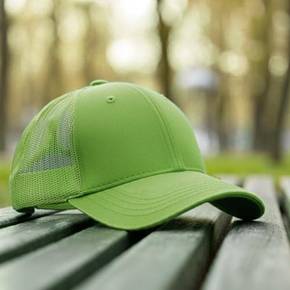 Falari Trucker Hat Baseball Cap Structured Plain Design 6 Panel, Adjustable Size - color: 1pk Light Green