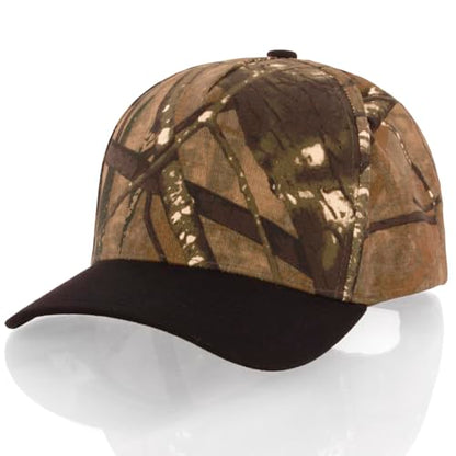 Daxton Men Original Trucker Hat Cotton Twill with Adjustable Snapback 5 Panel A-Frame Cap - color: 2 Pack - All Black, Camo Black