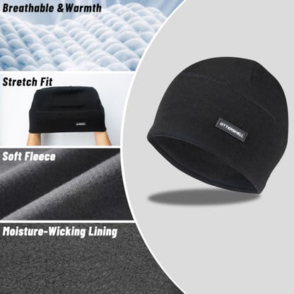 Honeycomb Thermal Skull Cap Beanie for Men Women - color: Aa-e11-black