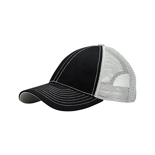 MG Unisex Low Profile (Str) Trucker Cap-7641 - color: Black/Grey