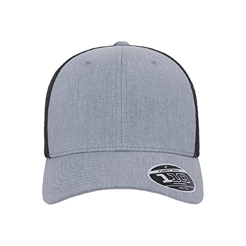 Flexfit 110M Trucker Mid-Profile Mesh Back Snapback Cap - color: Heather/Black