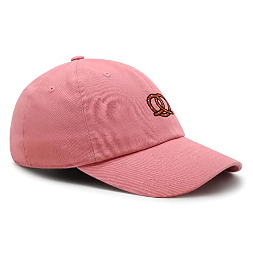 JPAK Pretzel Premium Dad Hat Embroidered Cotton Baseball Cap Snack - color: Coral Silk