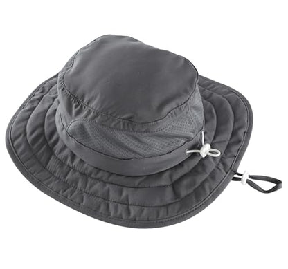 Connectyle Kids Foldable Wide Brim Sun Hat UPF 50+ Sun Protection Bucket Hats Breathable Summer Beach Hat for Boys Girls - color: Dark Grey, size: Medium