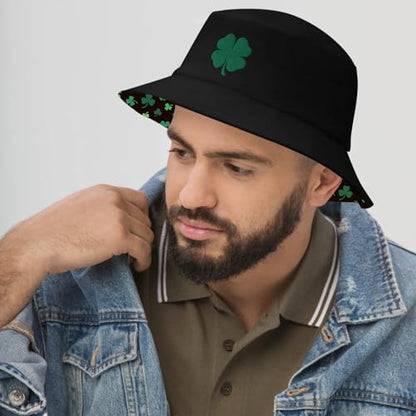 Bucket Hat for Men Women Funny Holiday Fishing Hat Cute Fisherman Cap - color: Stp Black