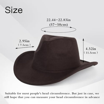 2 Pack Western Cowboy Hats for Women Men 2 Different hat Bands - color: White+coffee