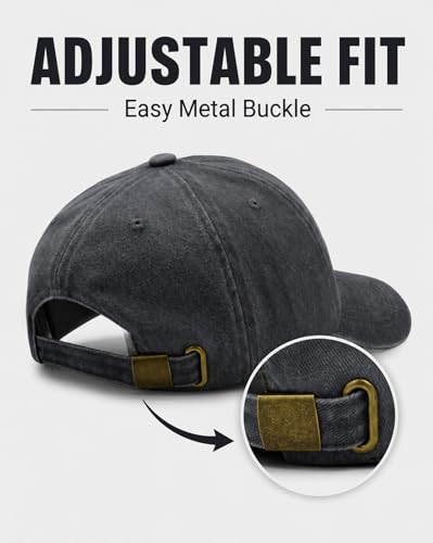 Waldeal Cat Dad Hat for Men, Embroidered Adjustable Cotton Baseball Cap, Funny Fathers Day Birthday for Cat Lovers - color: Black