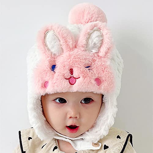 XYX Crochet Earflap Fleece Hats Beanie Cap Winter Warm Knit Caps for Toddlers Baby Girls and Boys - color: Hat1-white