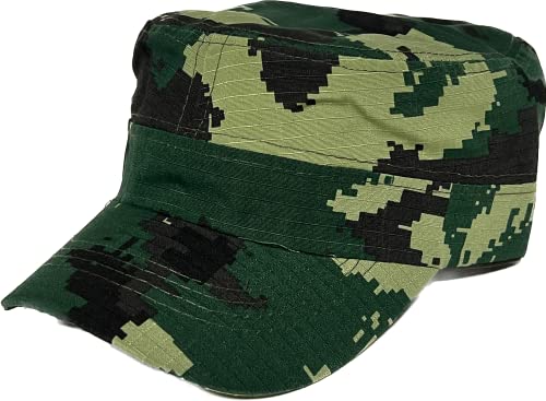 Mrlahat Camo Castro Cadet Army Caps Military Flat Top Baseball Dad Sun Hats Adjustable Metal Buckle - color: Digital 6