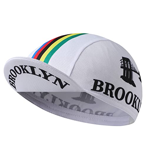 Brooklyn Cycling Cap - Retro Cycling Hat-Under Helmet - Cycling Helmet Liner Breathable&Sweat Uptake - color: White
