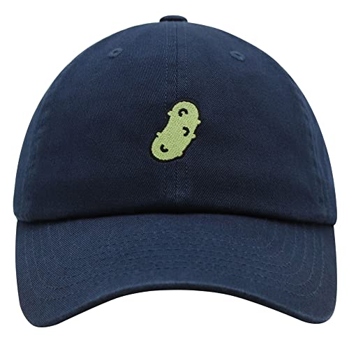 JPAK Pickle Premium Dad Hat Embroidered Cotton Baseball Cap Dill Juice - color: Navy