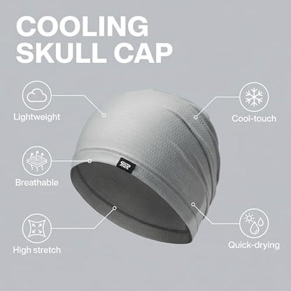 LONGLONG 2 Pack Summer Cooling Beanies Breathable Skull Caps Fits Big Heads - color: Black+gray