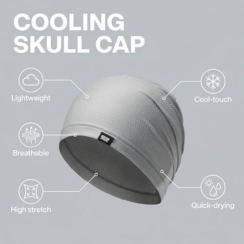 LONGLONG 2 Pack Summer Cooling Beanies Breathable Skull Caps Fits Big Heads - color: Black+gray