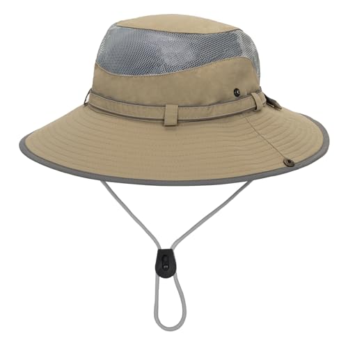 Breathable Outdoor Fishing-Hat Foldable Sun-Hats for Men - Unisex UV-Protection Packable Summer Bucket Hat Gardening Safari