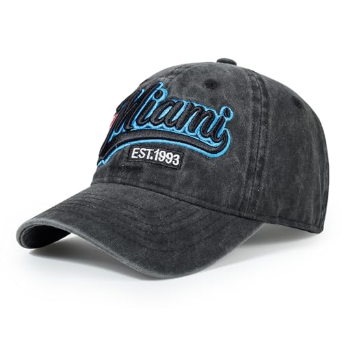 Baseball Cap Unstructured Classic Vintage Embroidered Ball Hat Men Women - color: Miami