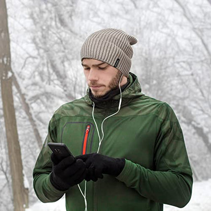 Ocatoma Beanie for Men Women Warm Winter Knit Cuffed Soft Ski Hats Unisex - color: Green