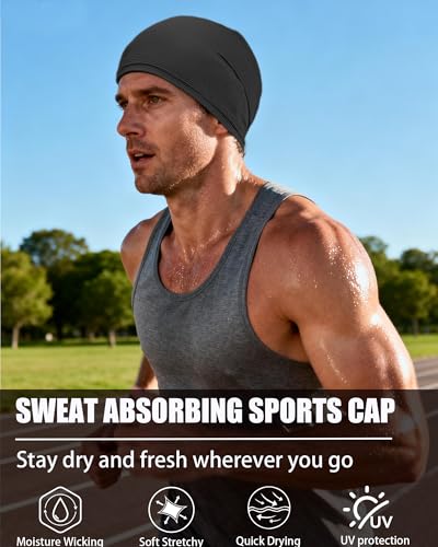 3-Pack Cooling Camo Skull Caps Summer Beanies for Men Women - color: Black+bule+army Green