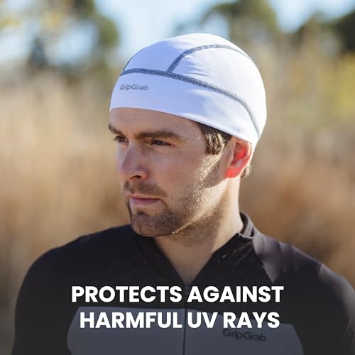 GripGrab UPF 50+ Summer Cycling Skull Cap UV Protection Helmet Liner - color: White - 2017