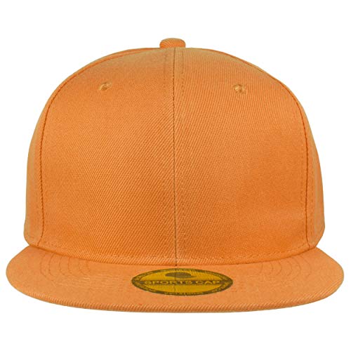 Gelante Plain Blank Flat Brim Adjustable Snapback Baseball Caps LOT 6 Pack - color: Orange