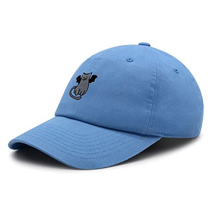 JPAK Bat-cat Premium Dad Hat Embroidered Cotton Baseball Cap Cat Kitty - color: Light Blue