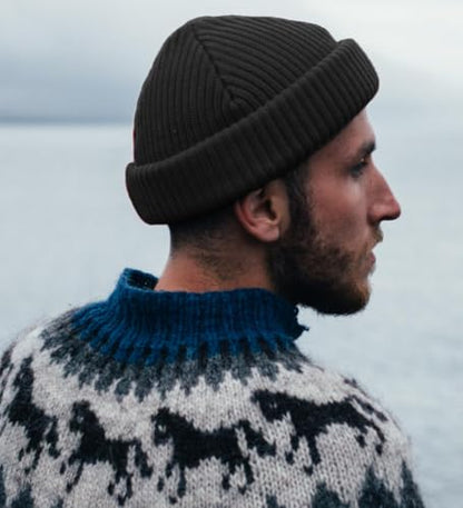 Fisherman Short Beanie Leon Roll up Trawler Classic Skullcap Hipster Beanie Warm Winter Hats Acrylic Ribbed Knit Cuff Daily - color: Dark Gray Fisherman Beanie