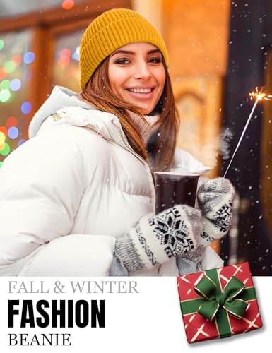 Fleece Lined Wool Short Fisherman Beanie Men Women Cuff Winter Hat - color: 1pc-yellow
