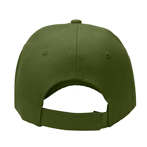 Falari Wholesale Bulk Lot 12-Pack Baseball Cap Adjustable Size Plain Blank Solid Color - color: Army Green