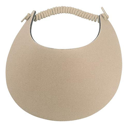 TOP HEADWEAR Women's Cotton Foam Visor- Stretch Sun Protection Hat - color: Khaki