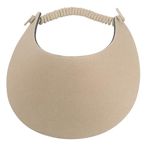 TOP HEADWEAR Women's Cotton Foam Visor- Stretch Sun Protection Hat - color: Khaki