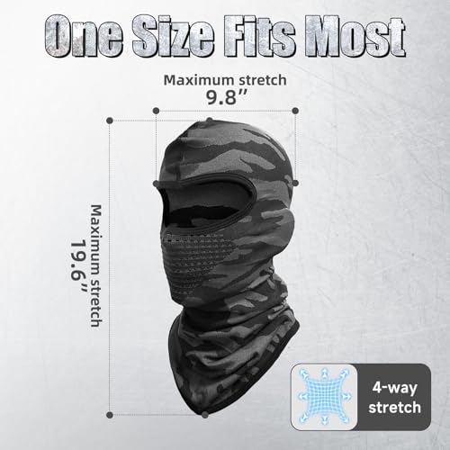 Camo Shiesty Balaclava Extra Long Neck, Motorcycle Ski Under Helmet mask - color: 1black/Orange