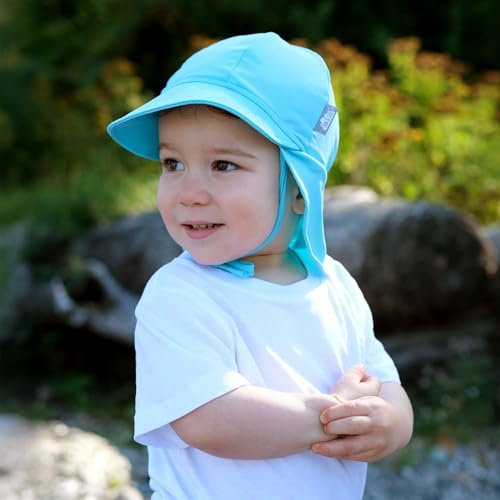 JAN & JUL Baby Sun-Hat with Neck Flap for Swimming - color: Lagoon, size: 3-6 Months