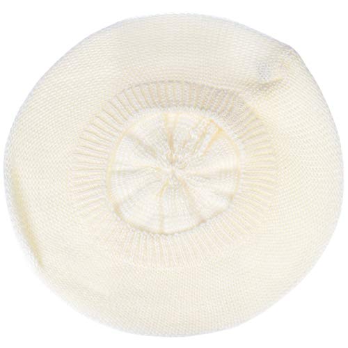 BYOS Chic French Style Lightweight Soft Slouchy Knit Beret Beanie Hat in Solid - color: 2-pack Off White & Black