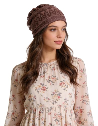 Crochet Slouchy Beanie Hat Turbans Headware for Women - color: Bea14 - Purple