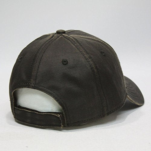 Heavy Washed Coated Canvas Wax-Look Adjustable Low Profile Men Women Baseball Cap - color: Coated Dark Brown