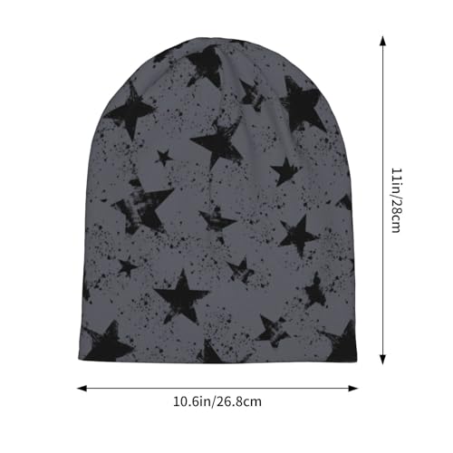 Slouchy Beanie Hat Skull Cap Chemo Headwear Baggy Hats for Men Women Running Cycling - color: Light Gray Geometry
