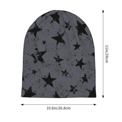 Slouchy Beanie Hat Skull Cap Chemo Headwear Baggy Hats for Men Women Running Cycling - color: Light Gray Geometry