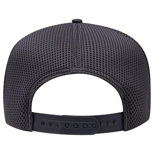 OTTO Cap 5 Panel High Crown Air Mesh Back Trucker Hat | Bulk Packs - color: 025 - Char. Gray