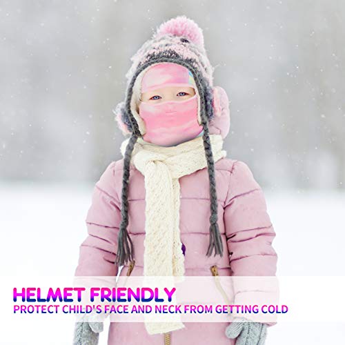 Venswell Kids Balaclava Windproof Ski Mask Winter Face Warmer for Cold Weather Boys Girls - color: A-2-colorful 1