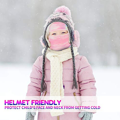 Venswell Kids Balaclava Windproof Ski Mask Winter Face Warmer for Cold Weather Boys Girls - color: A-2-colorful 1