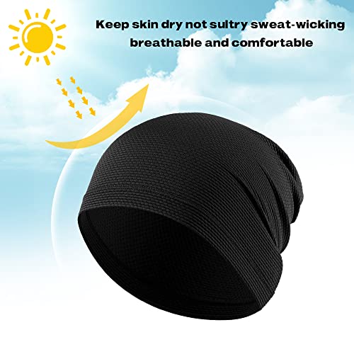 WTACTFUL Cooling Breathable Skull Cap Men Women, Sweat Wicking 1-2-4 Pack - color: 1 Piece - Black
