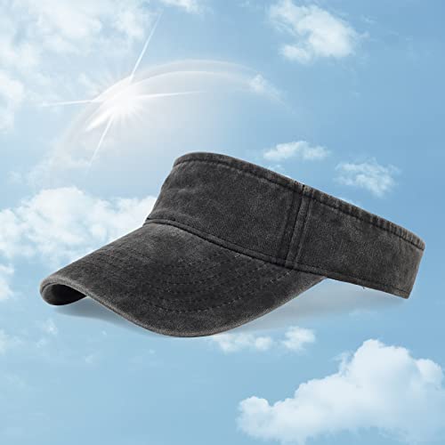 3 Pack Sun Visors for Women Men Cooling Lightweight Sports Sun Hats Adjustable Twill Cotton Run Visor