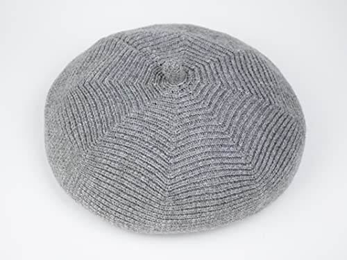 French Style Beret Hat for Women Winter Fall Knit Artist Hats Classic Solid Color Beanie Hat - color: Light Grey