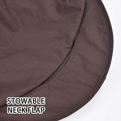 ZOORON Sun Hats for Men Women with Neck Flap Fishing UPF 50+ UV Protection - color: Coffee