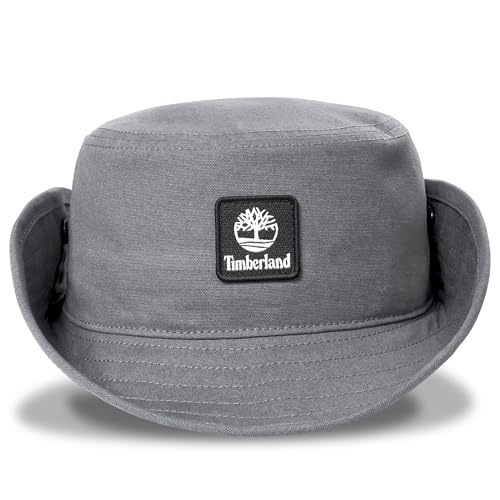 Timberland Floppy Bucket Hat for Men, Packable Sun Hat with Adjustable Chin Cord, Lightweight and Breathable Sun Protection - color: Alloy (Grey), size: Large-X-Large