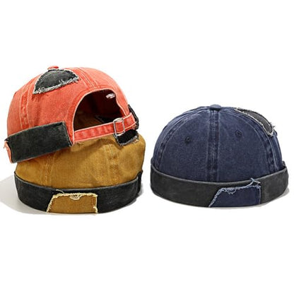 Men Dome Brimless Hats Sailor Docker Beanie Cap Hip Hop Skull Caps - color: Denim Blue