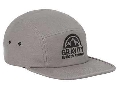 Gravity Outdoor Co. 5 Panel Hat - color: Grey/Black