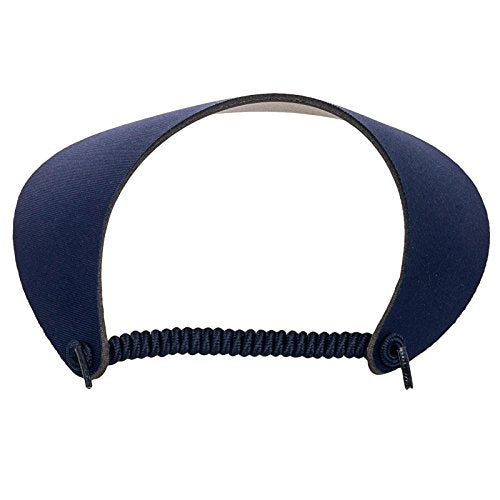 MG Women's Cotton Solid String Sun Visor Hat - color: Navy