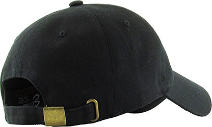 KBETHOS Classic Unisex Cotton Adjustable Low Crown Baseball Cap – Plain Dad Hat - color: Black (12 Pack)